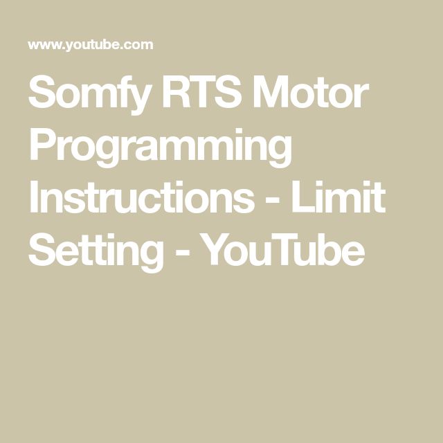 somfy rts programming instructions